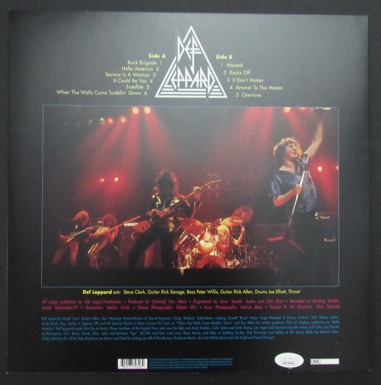 Def Leppard Joe Elliott/Phil Collen Signed Album "On Through the Night" JSA 3