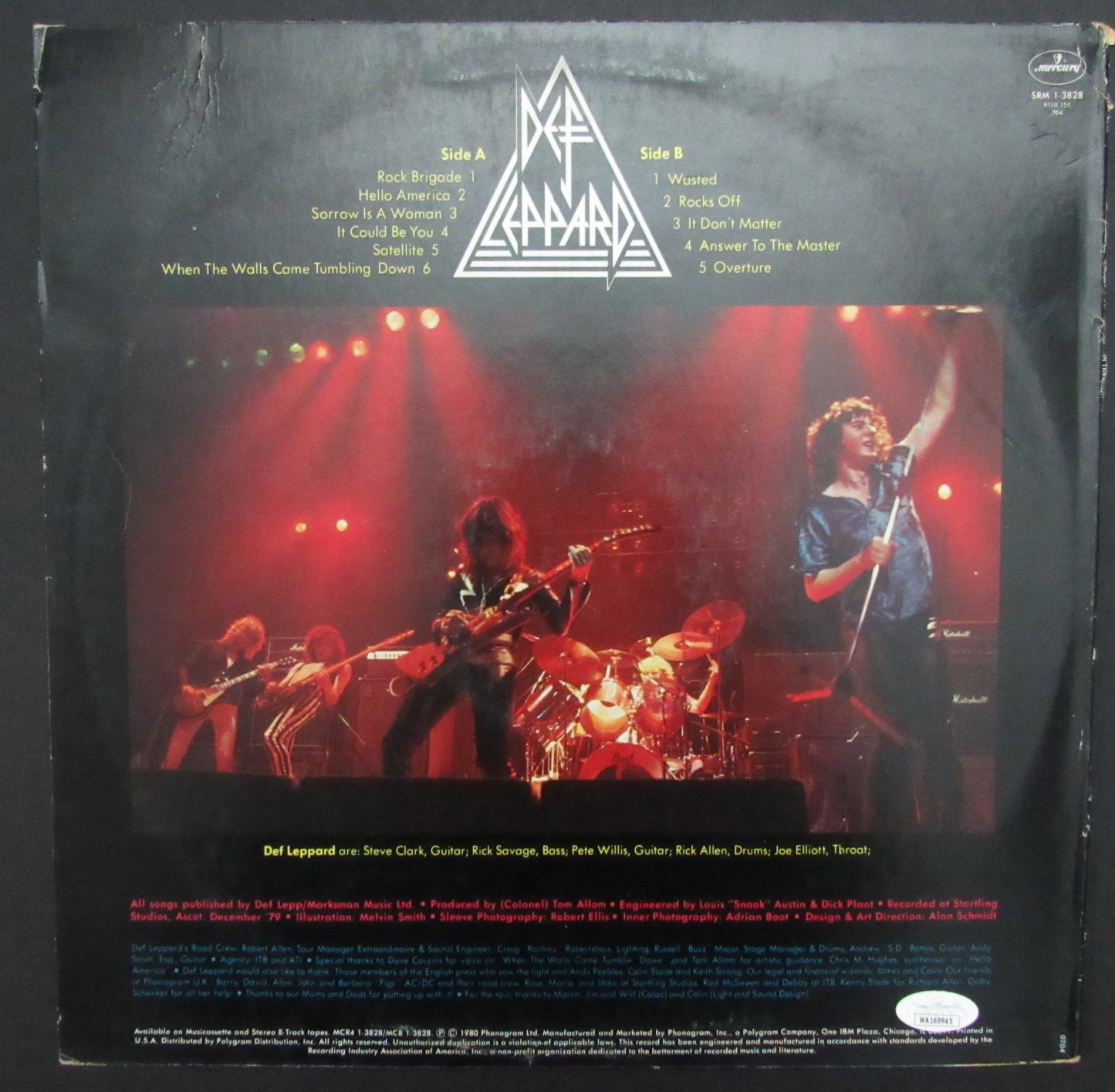 Def Leppard Joe Elliott/Phil Collen Signed Album "On Through the Night" JSA 4