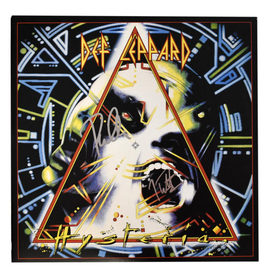 Def Leppard Joe Elliott/Phil Collen Dual-Signed Album "Hysteria" JSA 200746