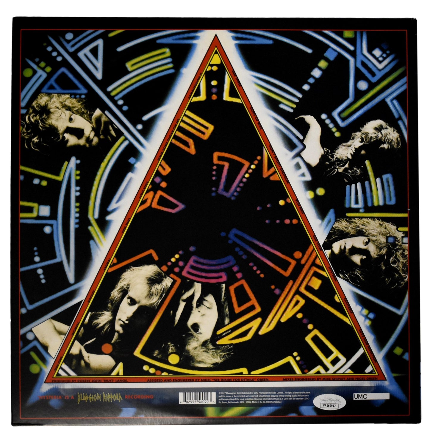 Def Leppard Joe Elliott/Phil Collen Dual-Signed Album "Hysteria" JSA 200755