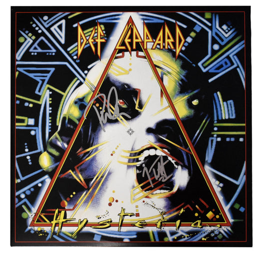 Def Leppard Joe Elliott/Phil Collen Dual-Signed Album "Hysteria" JSA 200755