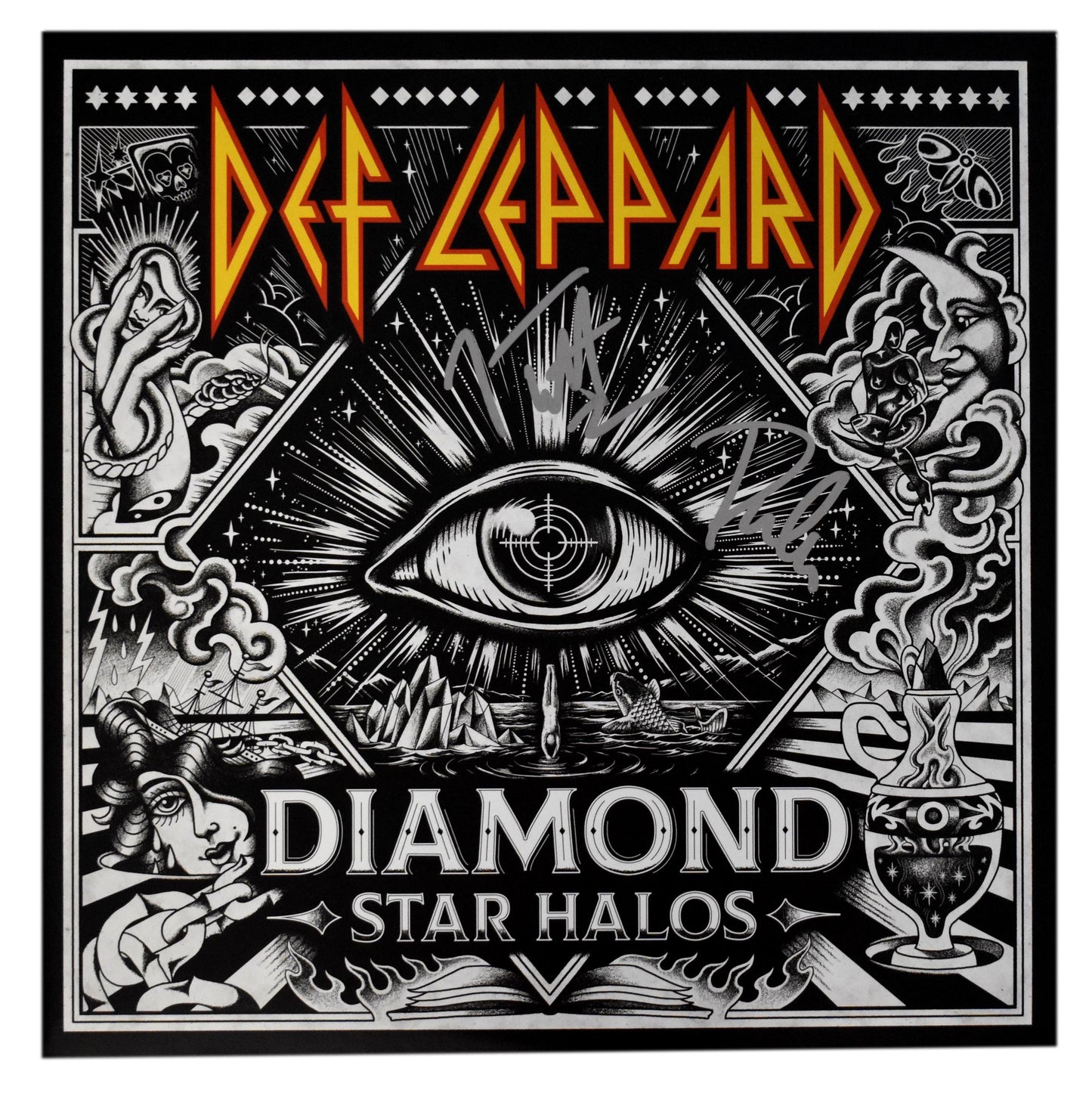 Def Leppard Joe Elliott/Phil Collen Signed Album "Diamond Star Halos" JSA 200757