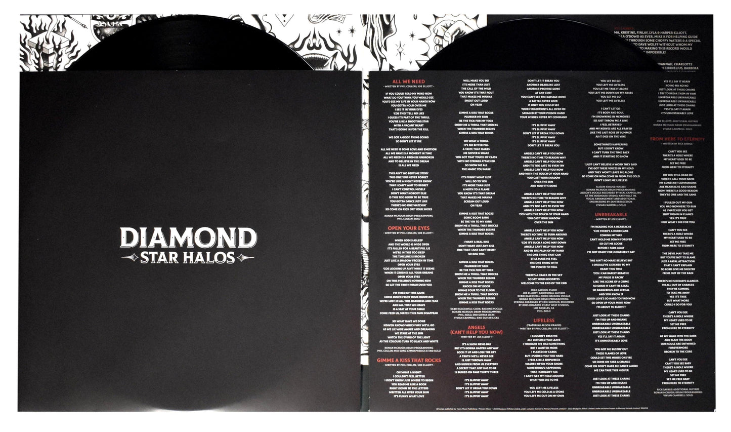 Def Leppard Joe Elliott/Phil Collen Signed Album "Diamond Star Halos" JSA 200757