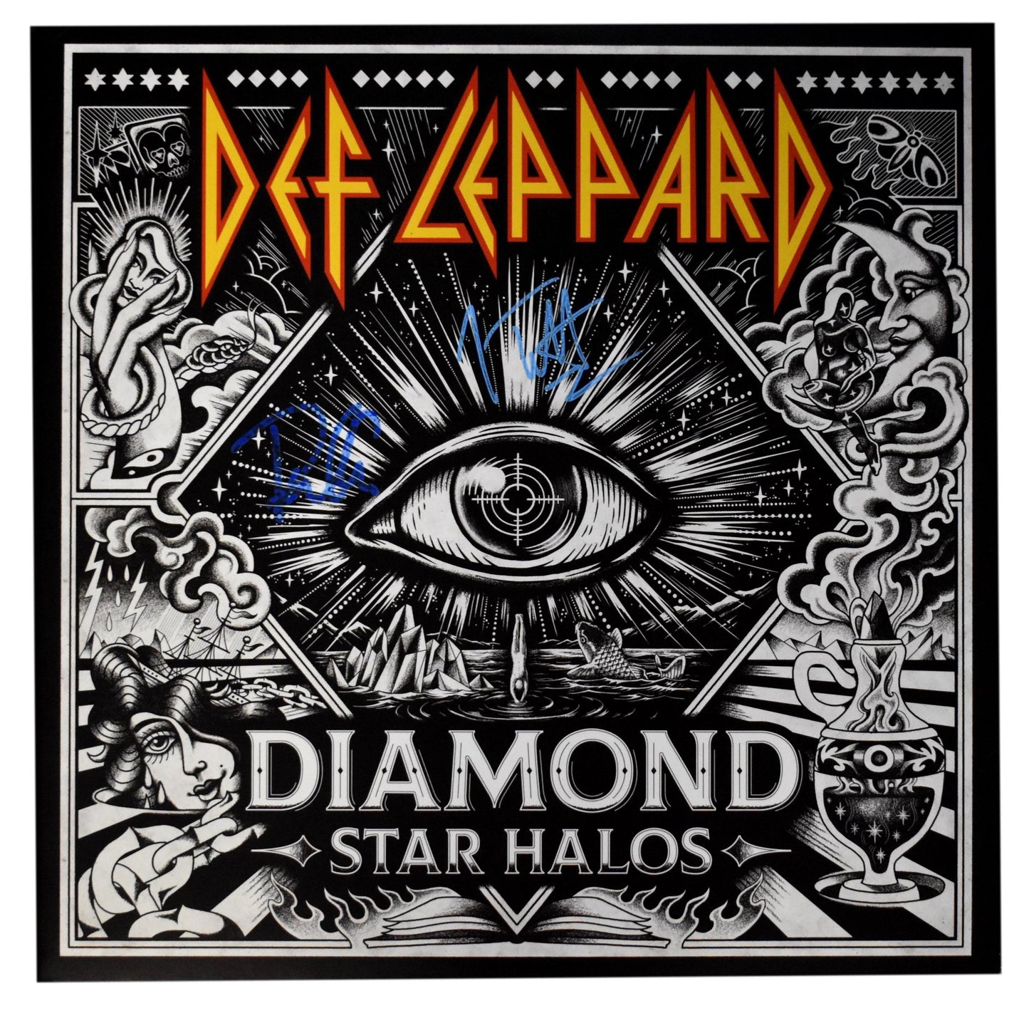 Def Leppard Joe Elliott/Phil Collen Signed Album "Diamond Star Halos" JSA 200758