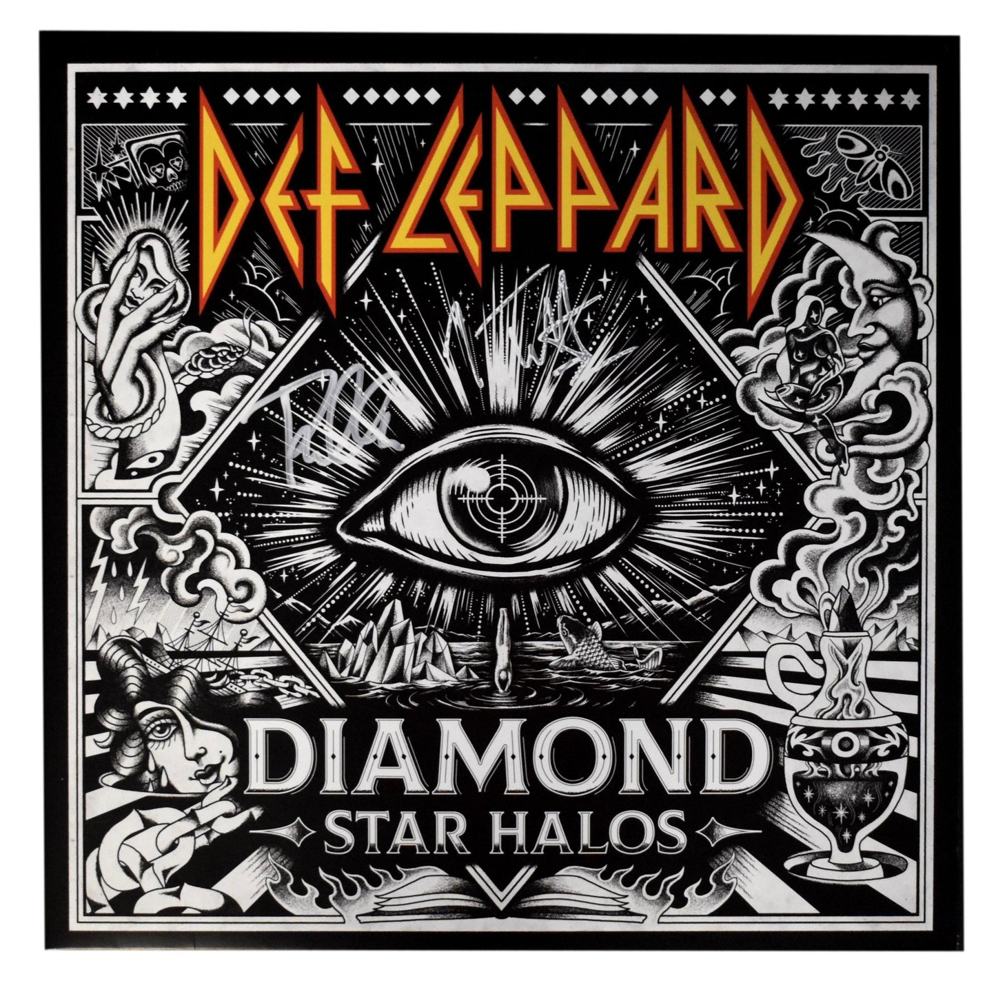 Def Leppard Joe Elliott/Phil Collen Signed Album "Diamond Star Halos" JSA 200759