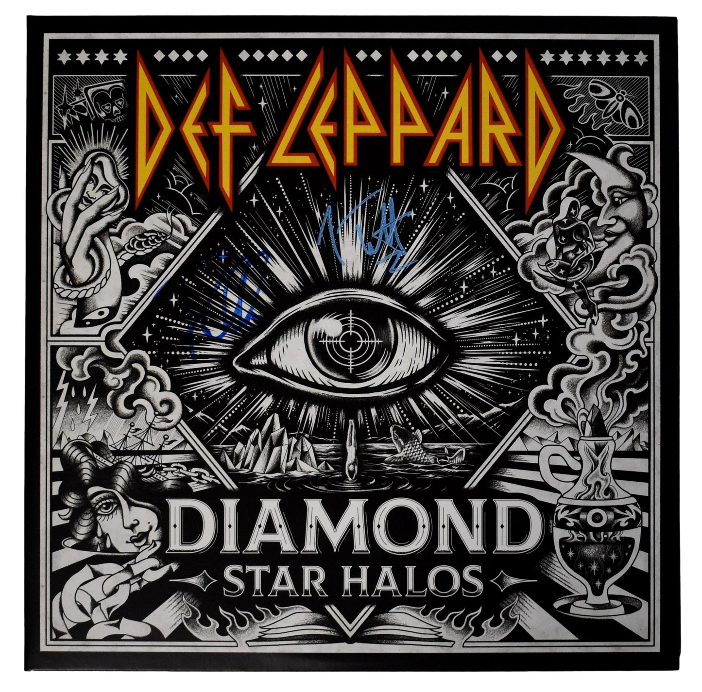 Def Leppard Joe Elliott/Phil Collen Signed Album "Diamond Star Halos" JSA 201028