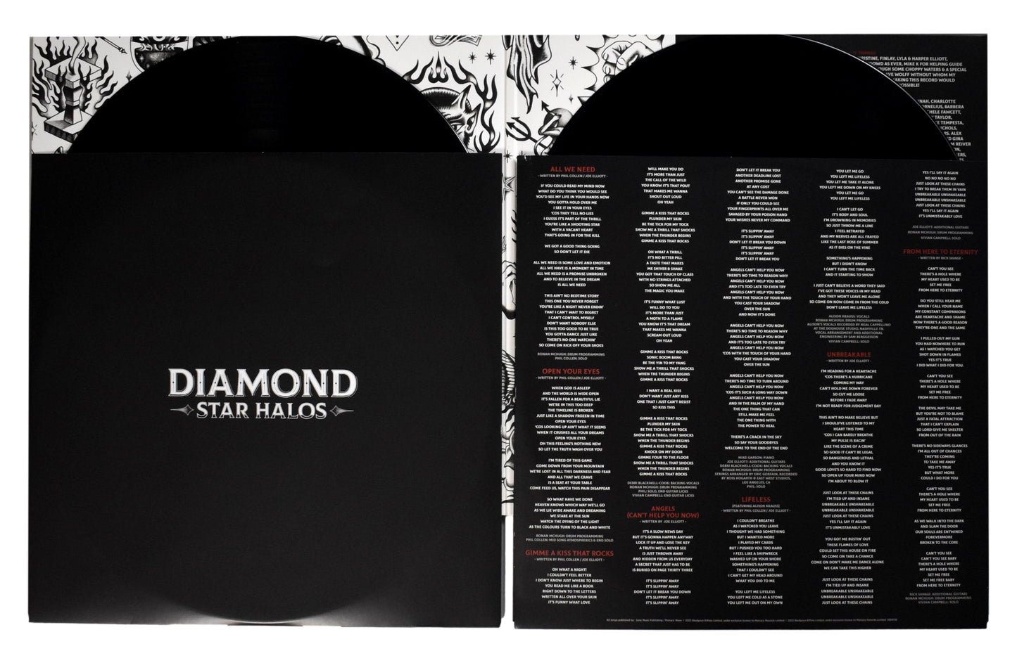 Def Leppard Joe Elliott/Phil Collen Signed Album "Diamond Star Halos" JSA 201028