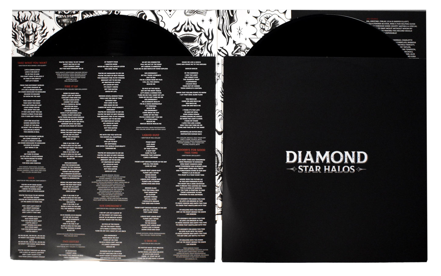 Def Leppard Joe Elliott/Phil Collen Signed Album "Diamond Star Halos" JSA 201029