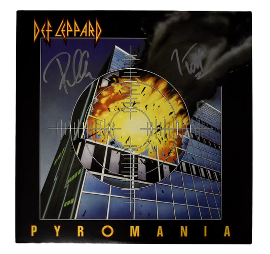 Def Leppard Joe Elliott/Phil Collen Dual-Signed Album "Pyromania" JSA 201031