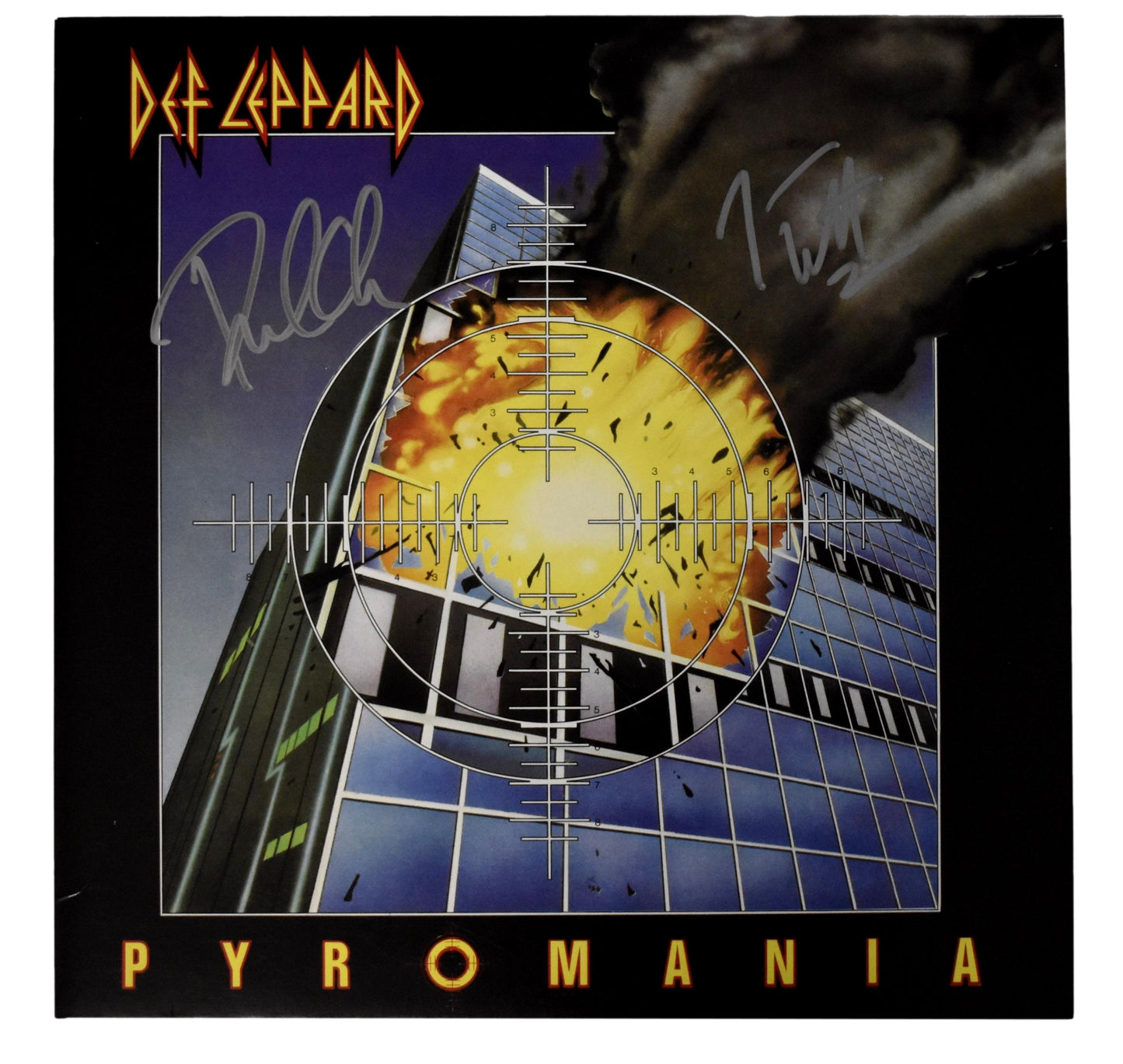 Def Leppard Joe Elliott/Phil Collen Dual-Signed Album "Pyromania" JSA 201033