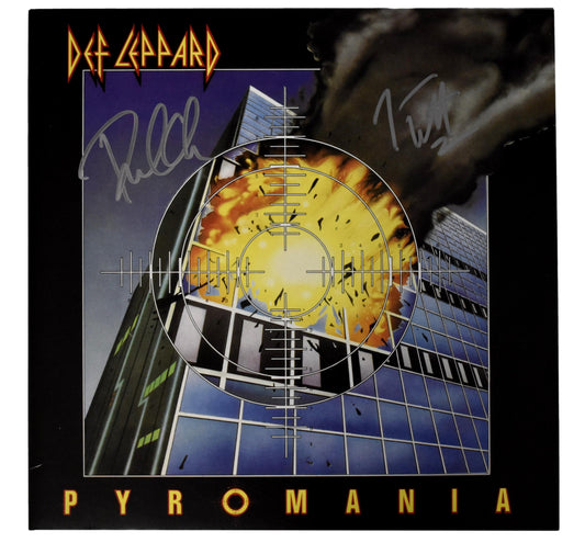 Def Leppard Joe Elliott/Phil Collen Dual-Signed Album "Pyromania" JSA 201033