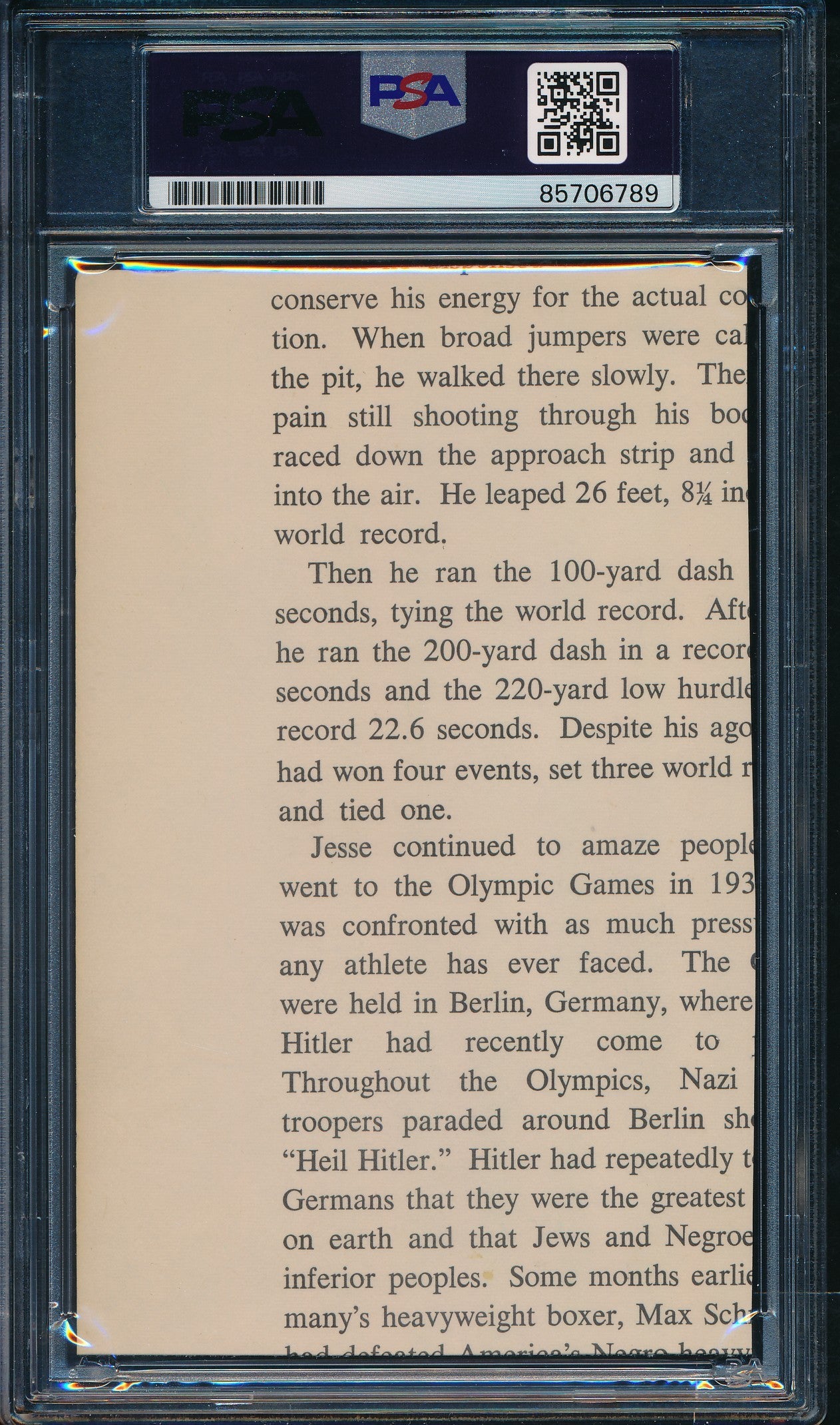 Jesse Owens Olympic Runner Signed/Inscribed 3.5x5.5 Cut Photo PSA/DNA 203478