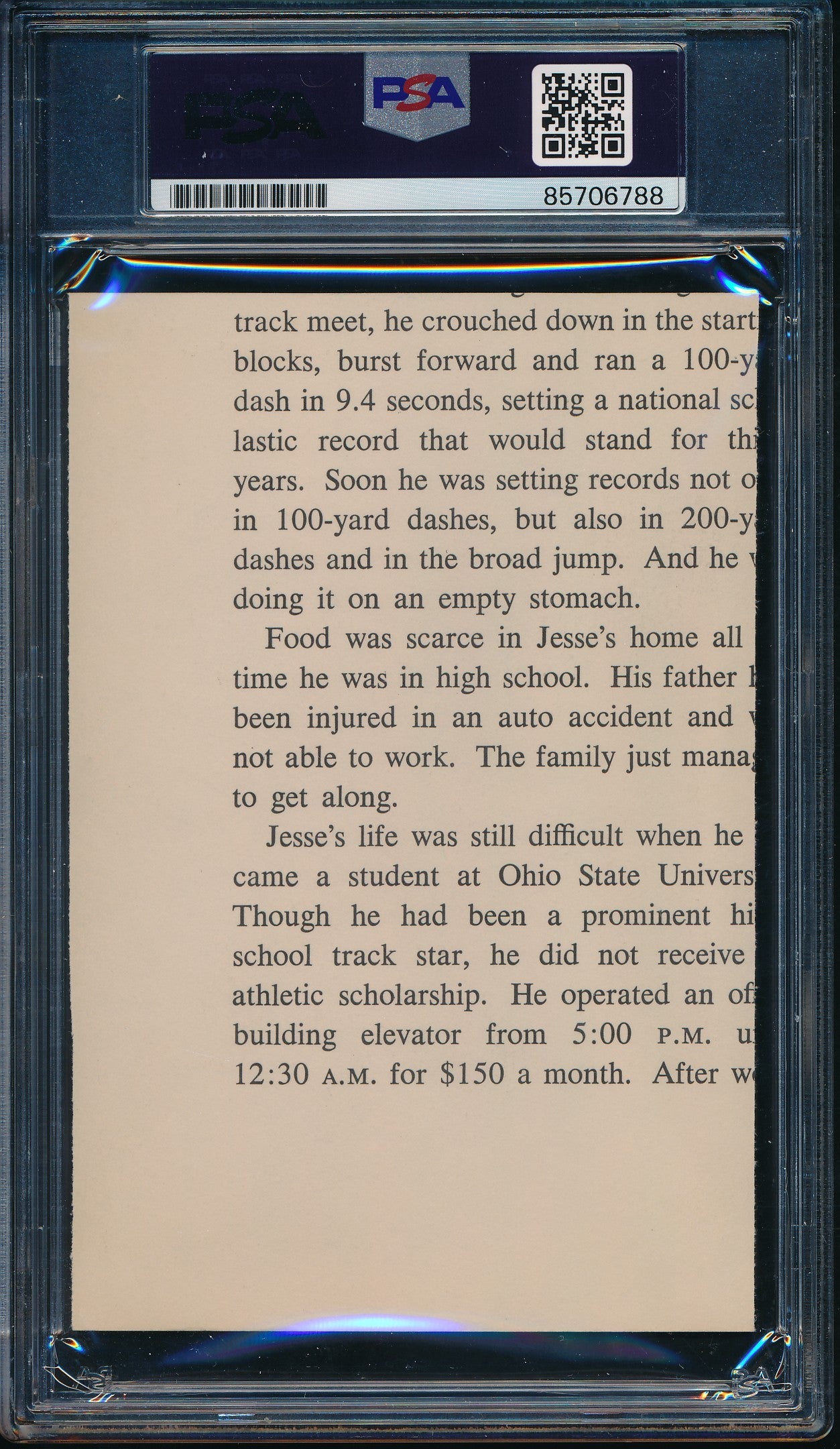 Jesse Owens Olympic Runner Signed/Inscribed 3.5x5.5 Cut Photo PSA/DNA 203480