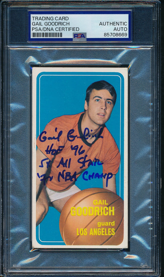 1970-71 TOPPS Gail Goodrich HOF Card #93 Signed/Inscribed PSA/DNA 203484