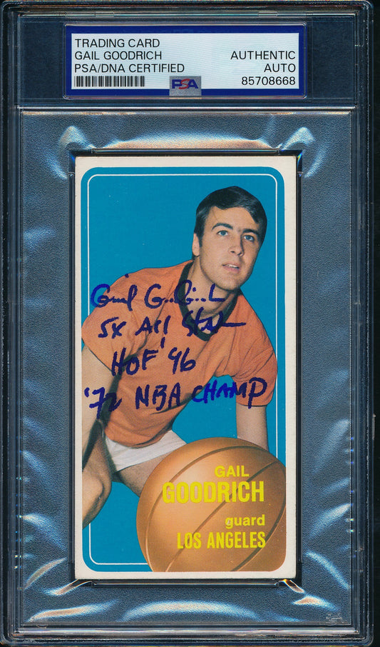 1970-71 TOPPS Gail Goodrich HOF Card #93 Signed/Inscribed PSA/DNA 203485