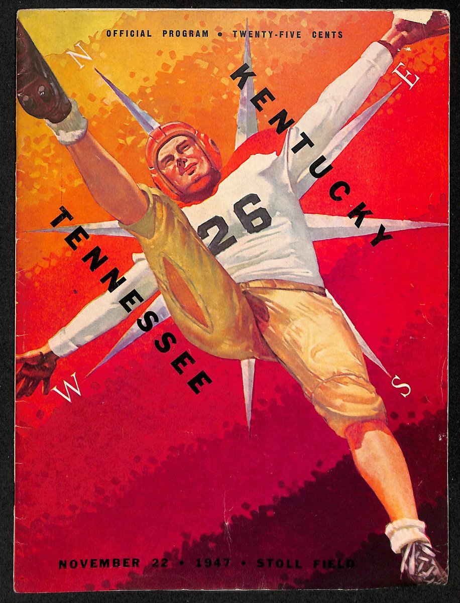 11/22/1947 NCAA Football Program Kentucky vs. Tennessee Bear Bryant 201680