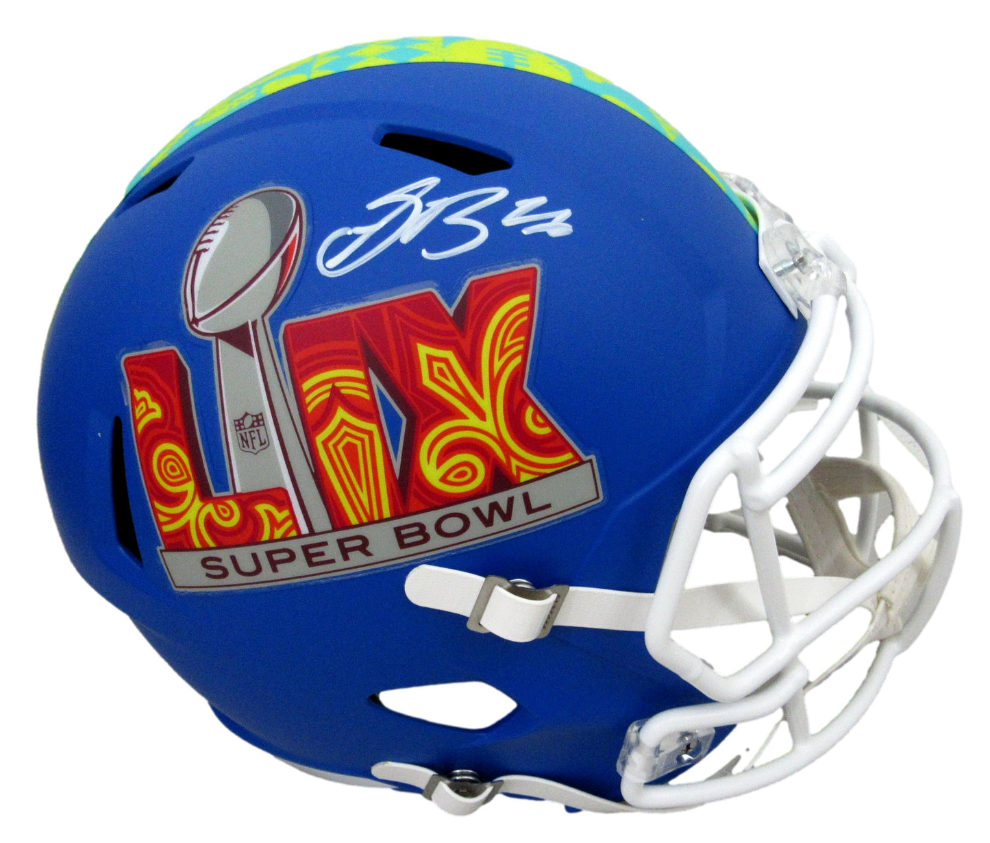 Saquon Barkley Signed Full Size Blue SB LIX Logo Replica Helmet Eagles PSA/DNA