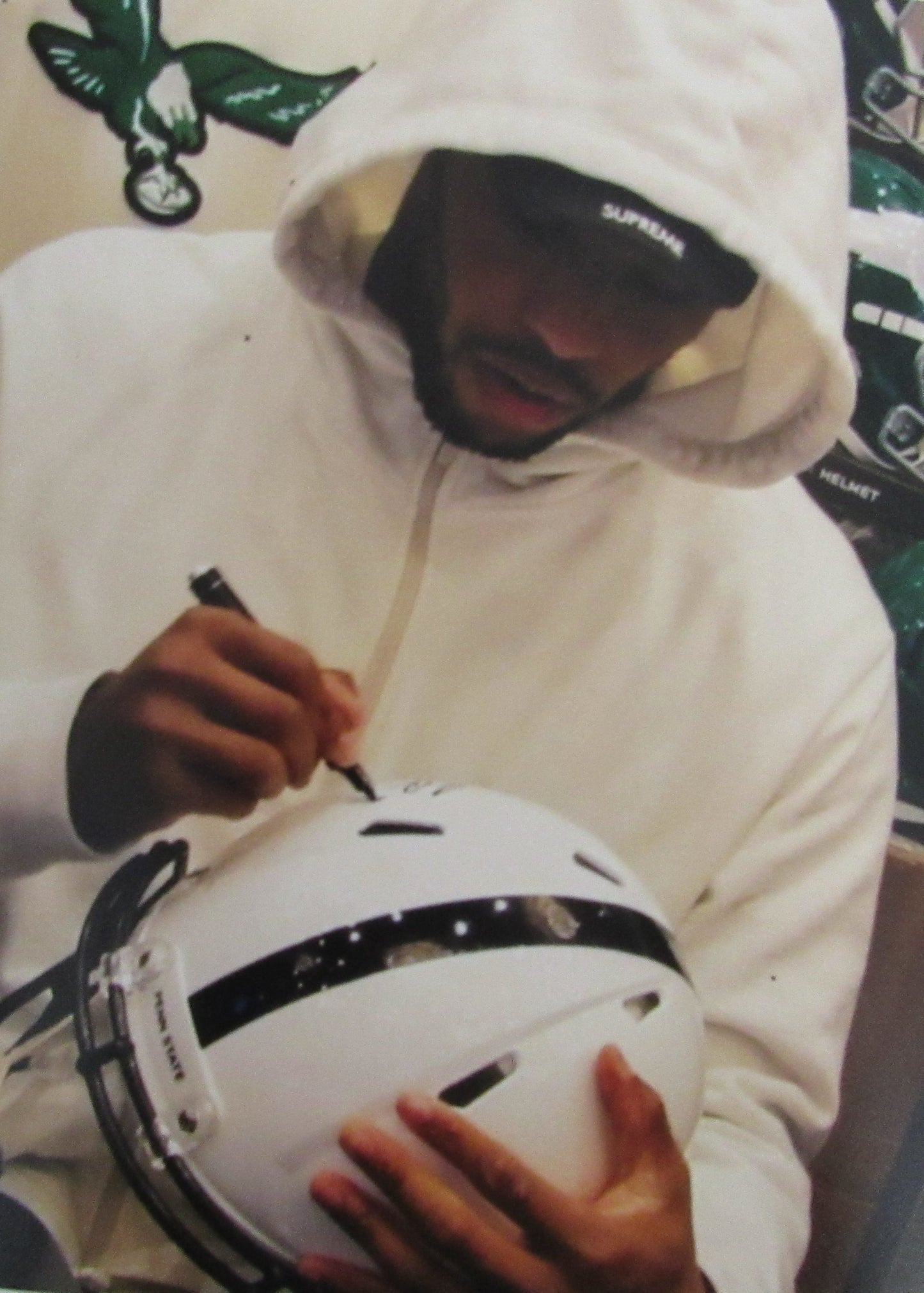 Saquon Barkley Signed Full Size White Speed Replica Helmet PSU PSA/DNA 203235