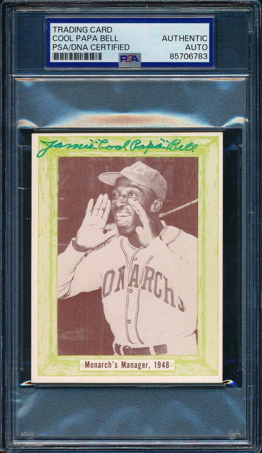 1976 Douglas/Bell Monarch's Manager, 1948 Card Cool Papa Bell Signed PSA/DNA