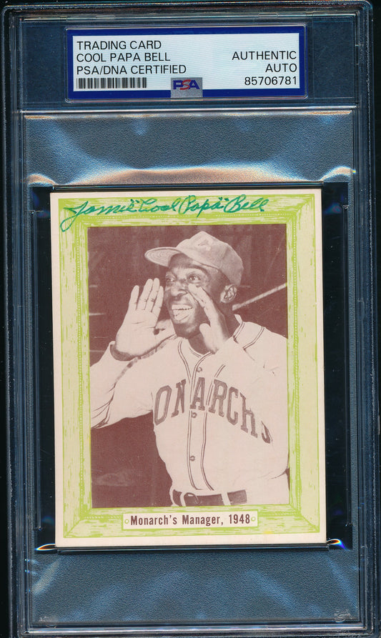 1976 Douglas/Bell Monarch's Manager, 1948 Card Cool Papa Bell Signed PSA/DNA2
