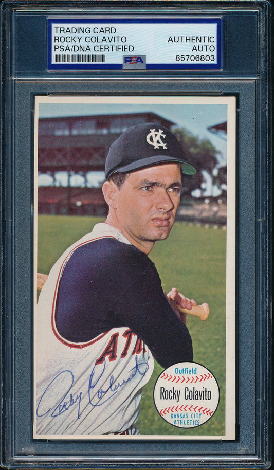 1964 TOPPS Giants Rocky Colavito Card #9 Signed/Auto KC Athletics PSA/DNA 203252