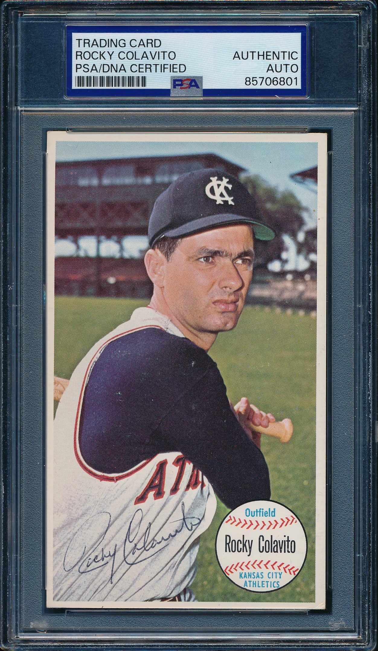 1964 TOPPS Giants Rocky Colavito Card #9 Signed/Auto KC Athletics PSA/DNA 203253