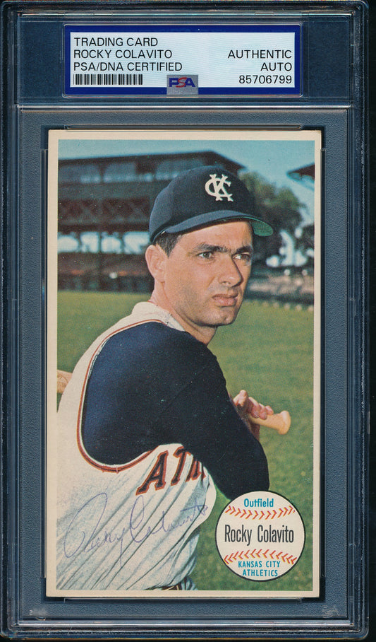 1964 TOPPS Giants Rocky Colavito Card #9 Signed/Auto KC Athletics PSA/DNA 203255