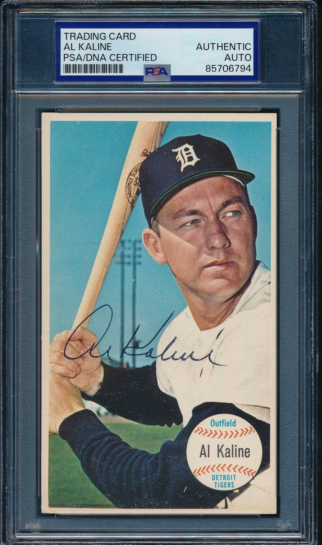 1964 TOPPS Giants Al Kaline HOF Card #12 Signed/Auto Tigers PSA/DNA 203263