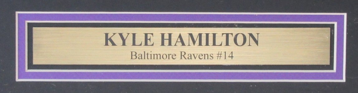 Kyle Hamilton Autographed 16X20 Photo Baltimore Ravens Framed Beckett 203760