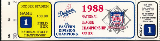 10/04/1988 NLCS Game 1 Ticket Stub Dodgers vs. Mets Orel Hershiser 203282