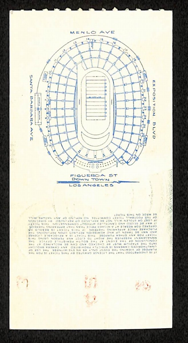 12/02/1950 College Football Game Ticket Stub USC vs. Notre Dame 203818
