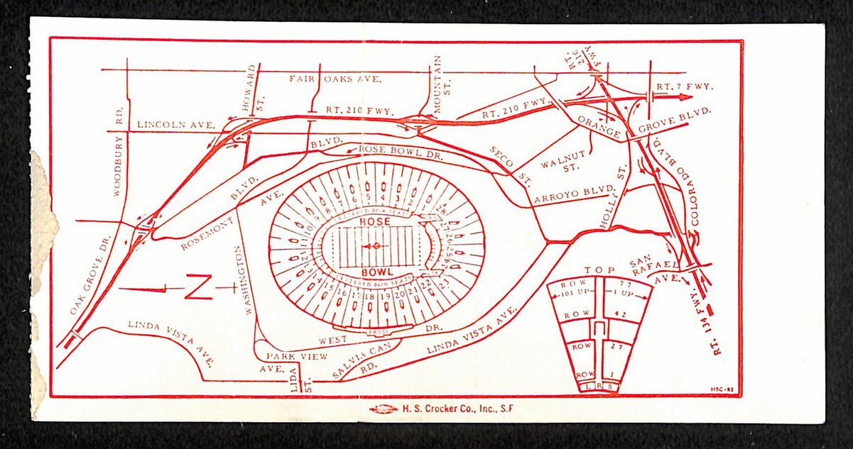 01/01/1983 College Football Game Ticket Stub Rose Bowl Michigan vs. UCLA 203827