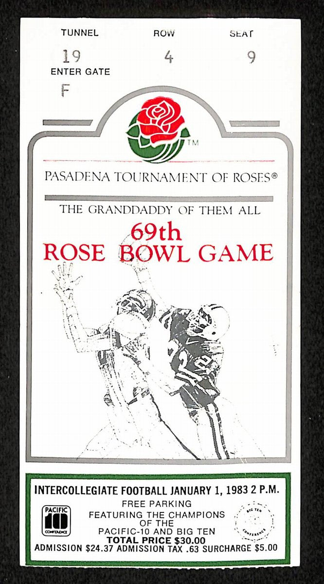 01/01/1983 College Football Game Ticket Stub Rose Bowl Michigan vs. UCLA 203827