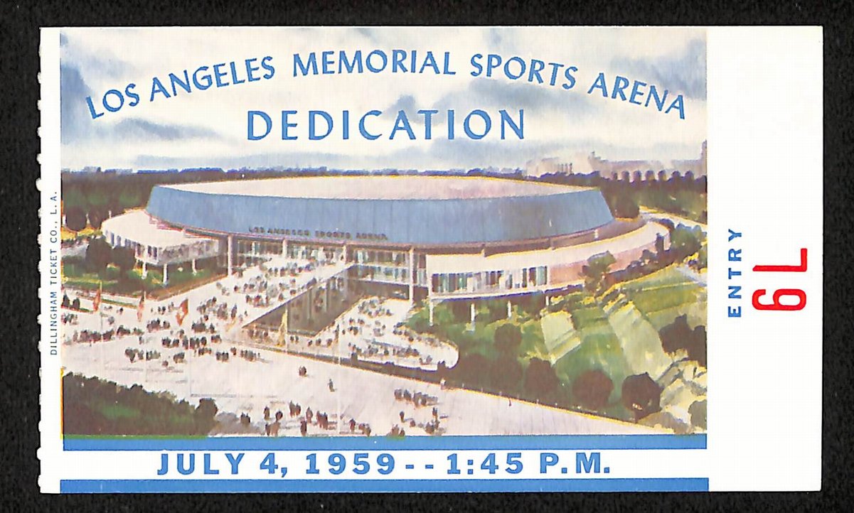 07/04/1959 LA Memorial Sports Arena Dedication Ticket Stub Richard Nixon 203829