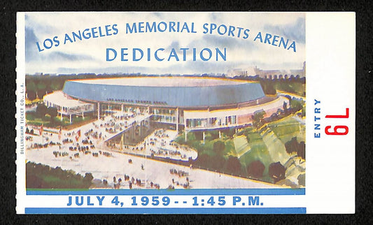 07/04/1959 LA Memorial Sports Arena Dedication Ticket Stub Richard Nixon 203830