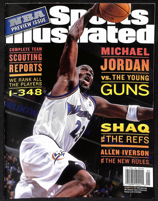 10/29/2001 Sports Illustrated Magazine Michael Jordan NoLabel Newstand UNSIGNED2
