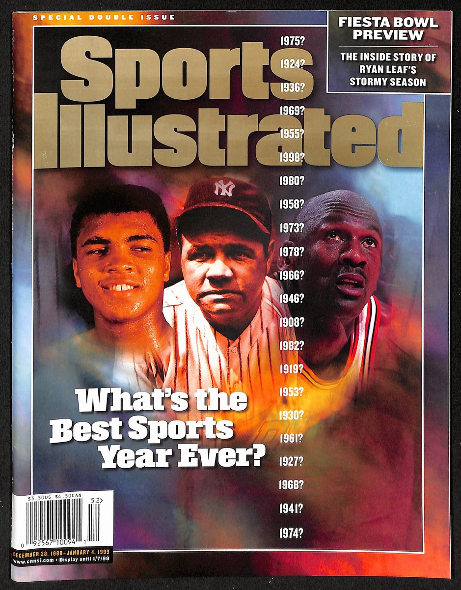 12/28/1998 Sports Illustrated Magazine Ali/Ruth/Jordan NoLabel Newstand UNSIGNED