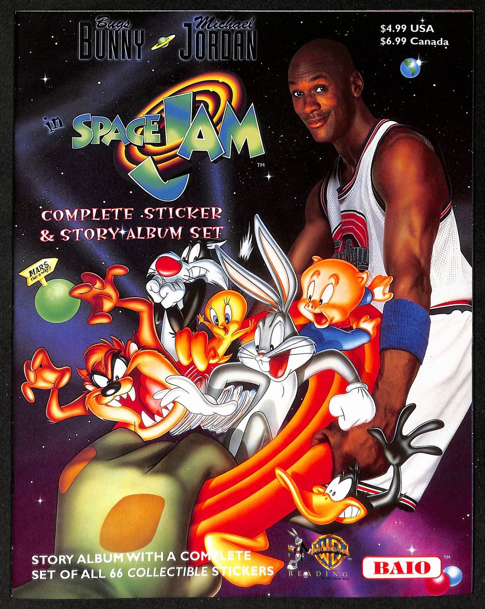1996 Space Jam Sticker Album with Stickers Michael Jordan NICE UNSIGNED 203795