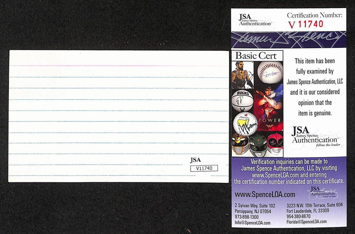 Harry Hooper HOF Signed/Autographed 3x5 Index Card Boston Red Sox JSA 201692