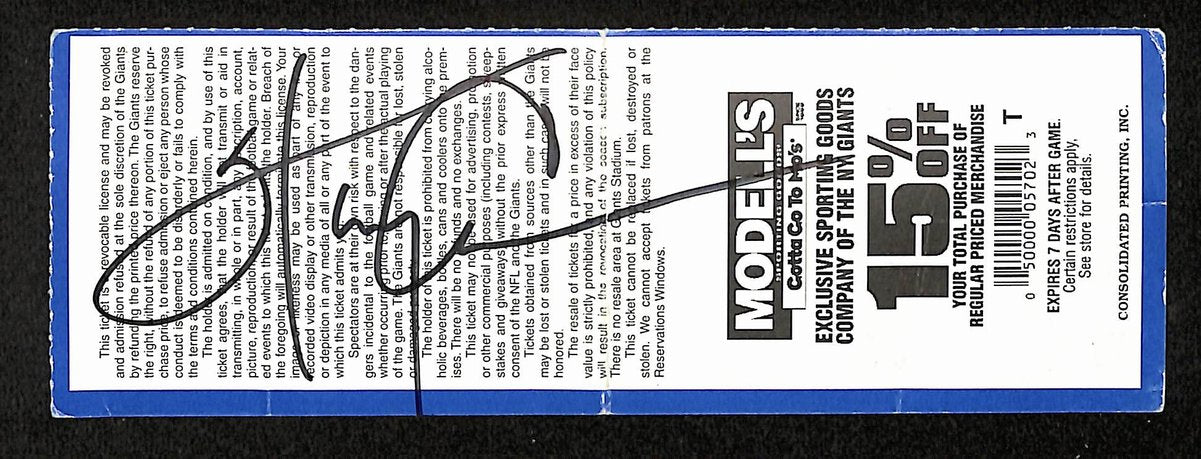 12/17/2005 NFL Game Full Ticket Giants vs. Chiefs Signed by Harry Carson 201703