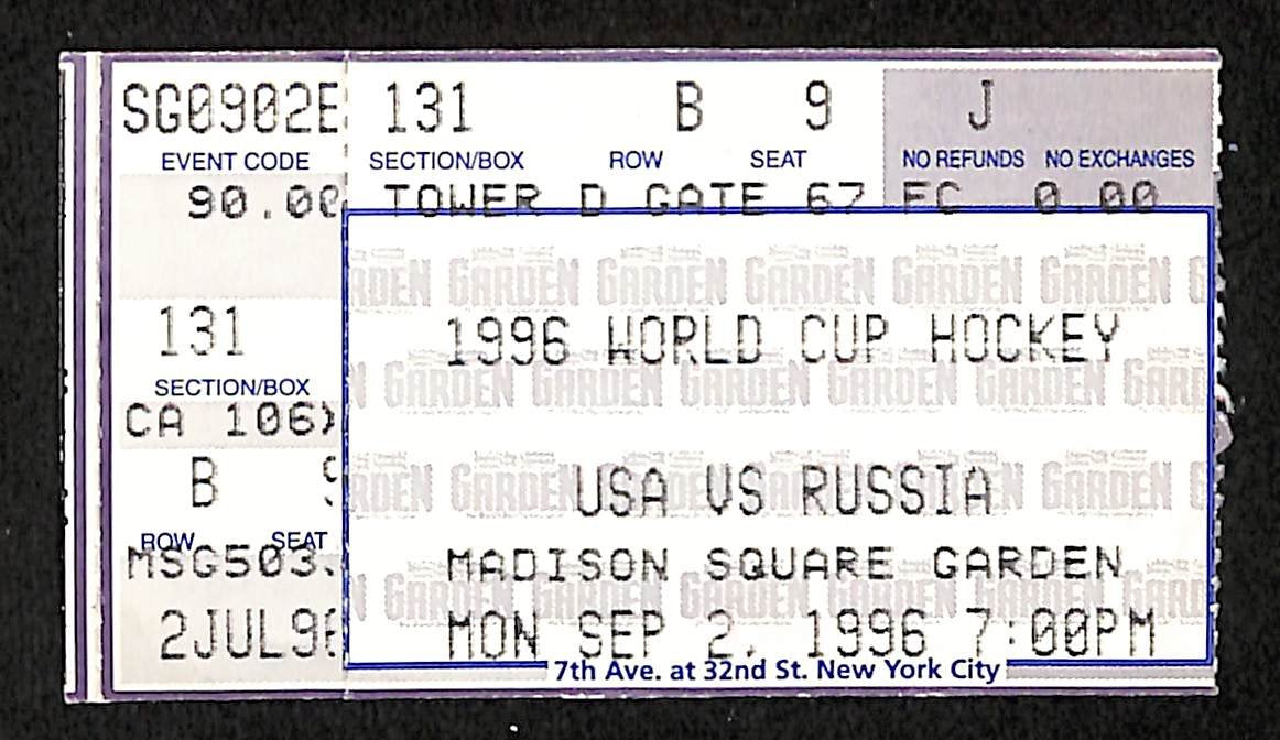 9/2/1996 World Cup Hockey Ticket Stub USA vs. Russia 201704