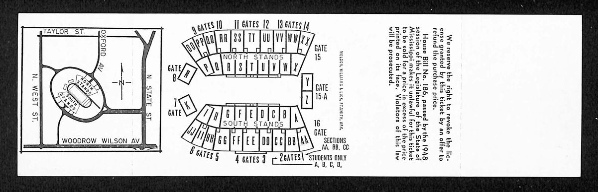 9/7/74 College Football Full Ticket  Mississippi State vs. William & Mary 201709