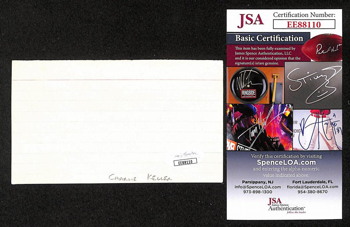Charlie Keller Signed/Auto 3x5 Index Card New York Yankees JSA 201716