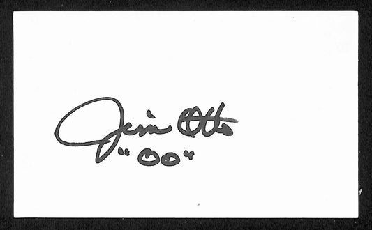 Jim Otto HOF Signed/Auto 3x5 Index Card Oakland Raiders JSA 201718
