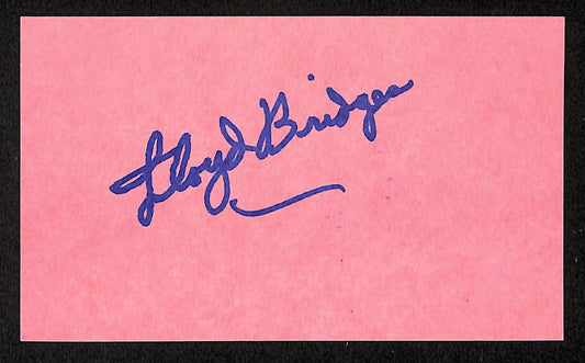 Lloyd Bridges Signed/Autographed 3x5 Index Card Actor JSA 201723