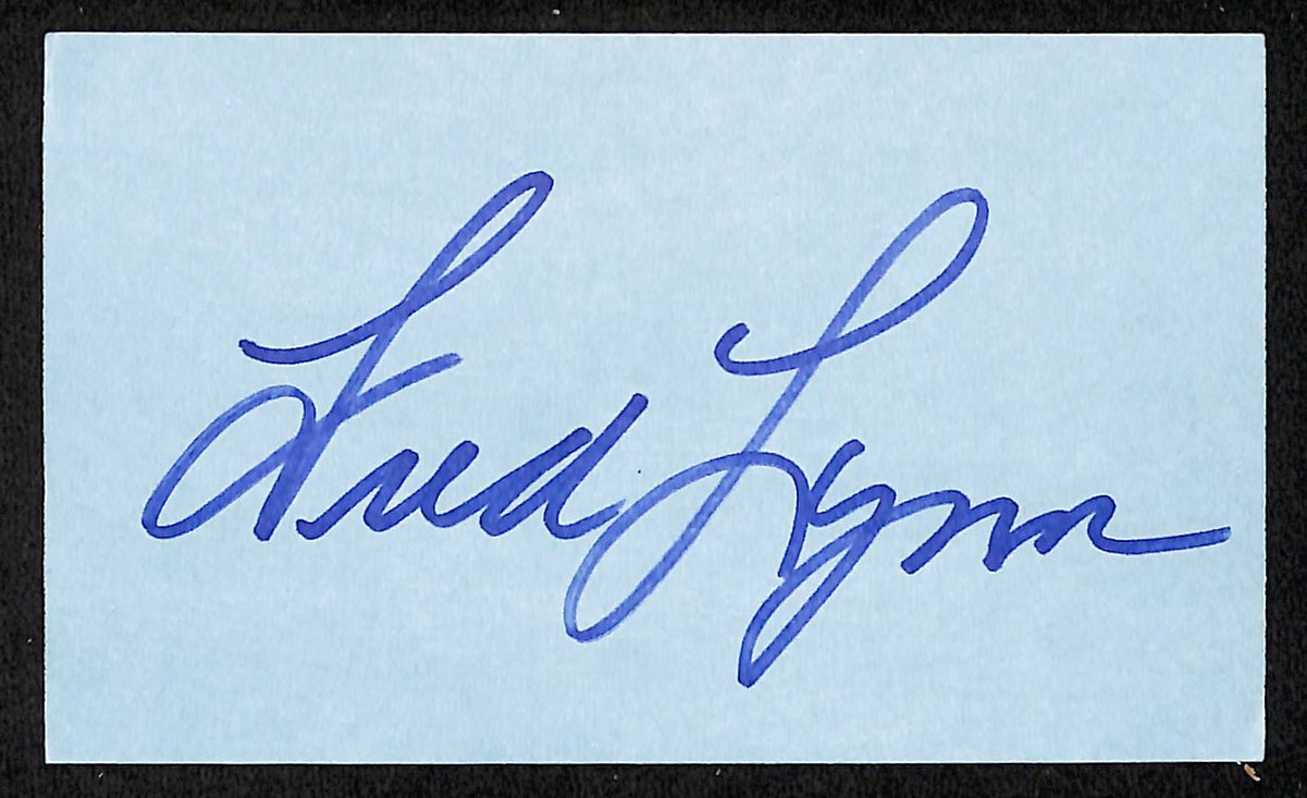 Fred Lynn Signed/Autographed 3x5 Index Card Boston Red Sox JSA 201728