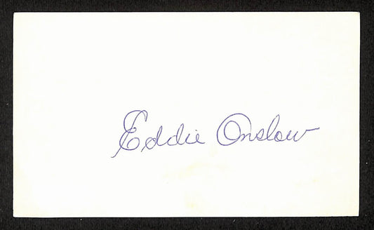 Eddie Onslow Signed/Autographed 3x5 Index Card Cincinnati Reds JSA 201733