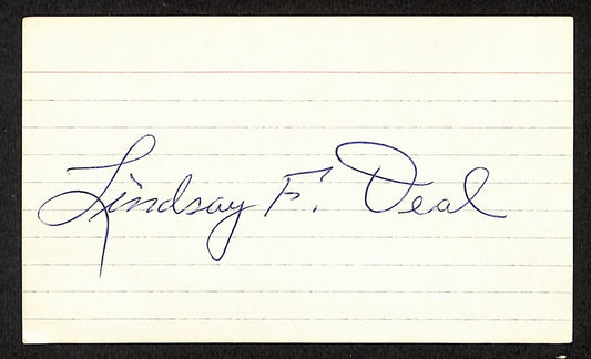 Lindsay F. Deal Signed/Autographed 3x5 Index Card Brooklyn Dodgers JSA 201735