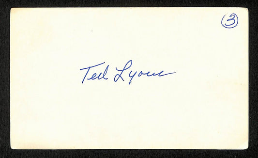 Ted Lyons HOF Signed/Autographed 3x5 Index Card Chicago White Sox JSA 201739