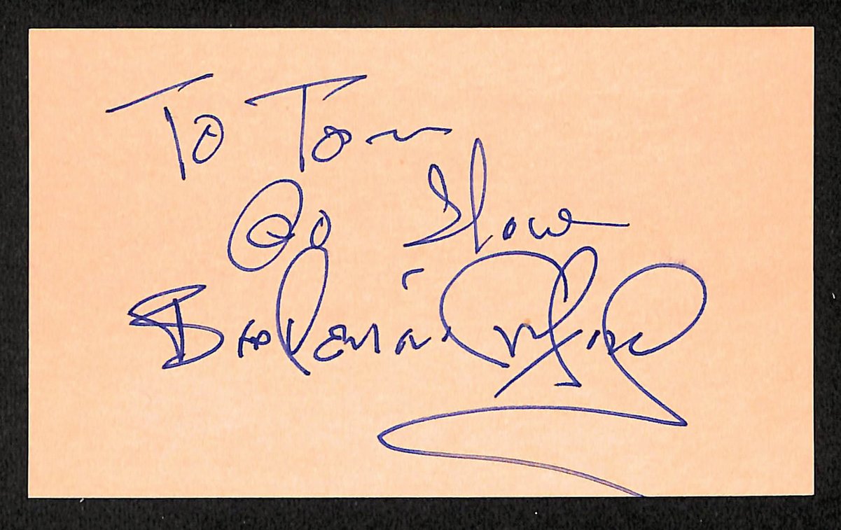 Britt Ekland Signed/Inscribed 3x5 Index Card Actress JSA 201744